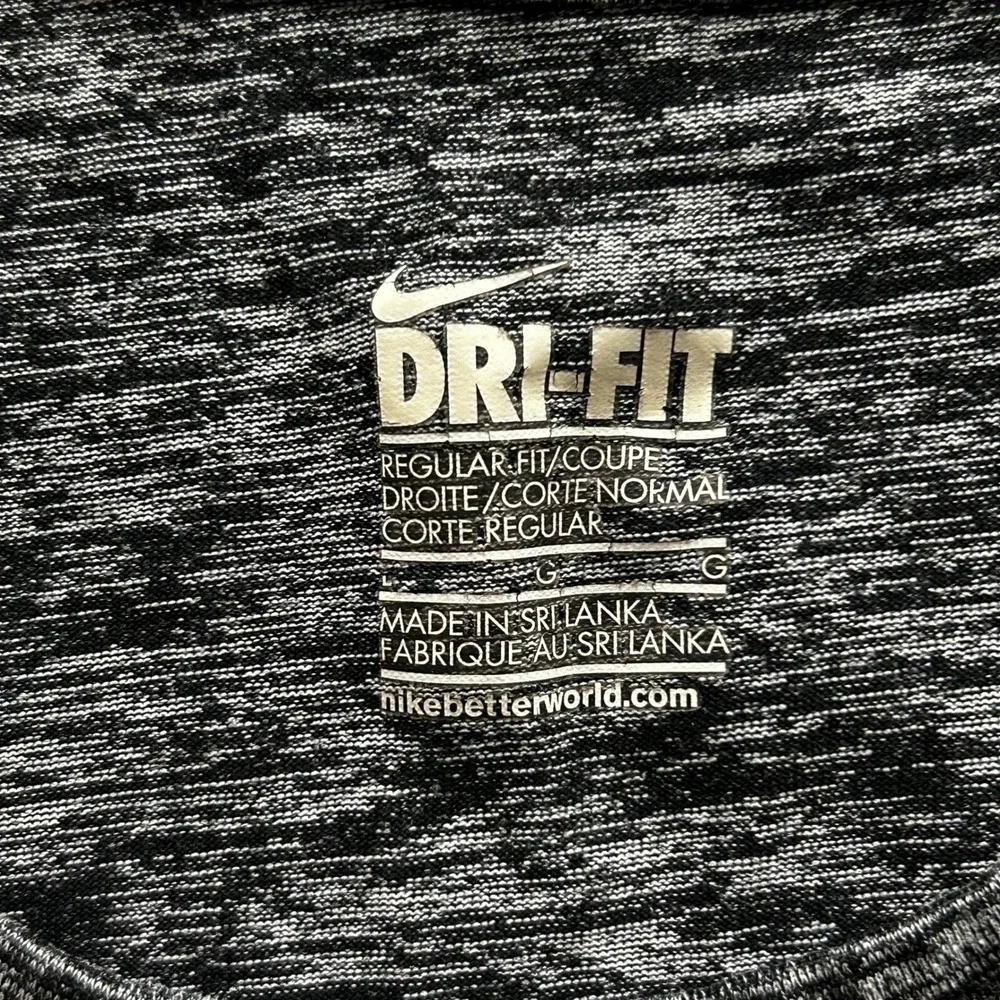 Nike Tank Top Womens Size L Gray Space Dye Dri-Fit Regular Fit Sleeveless Gym